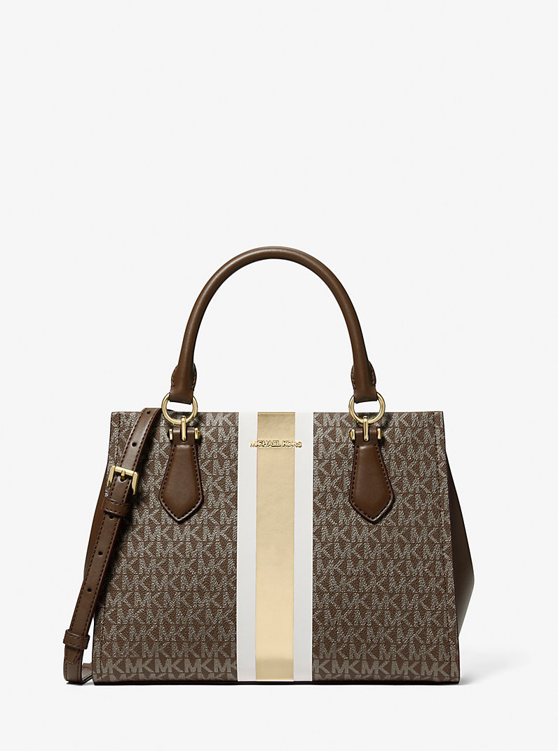 Marilyn Medium Signature Logo Stripe Satchel | Michael Kors US