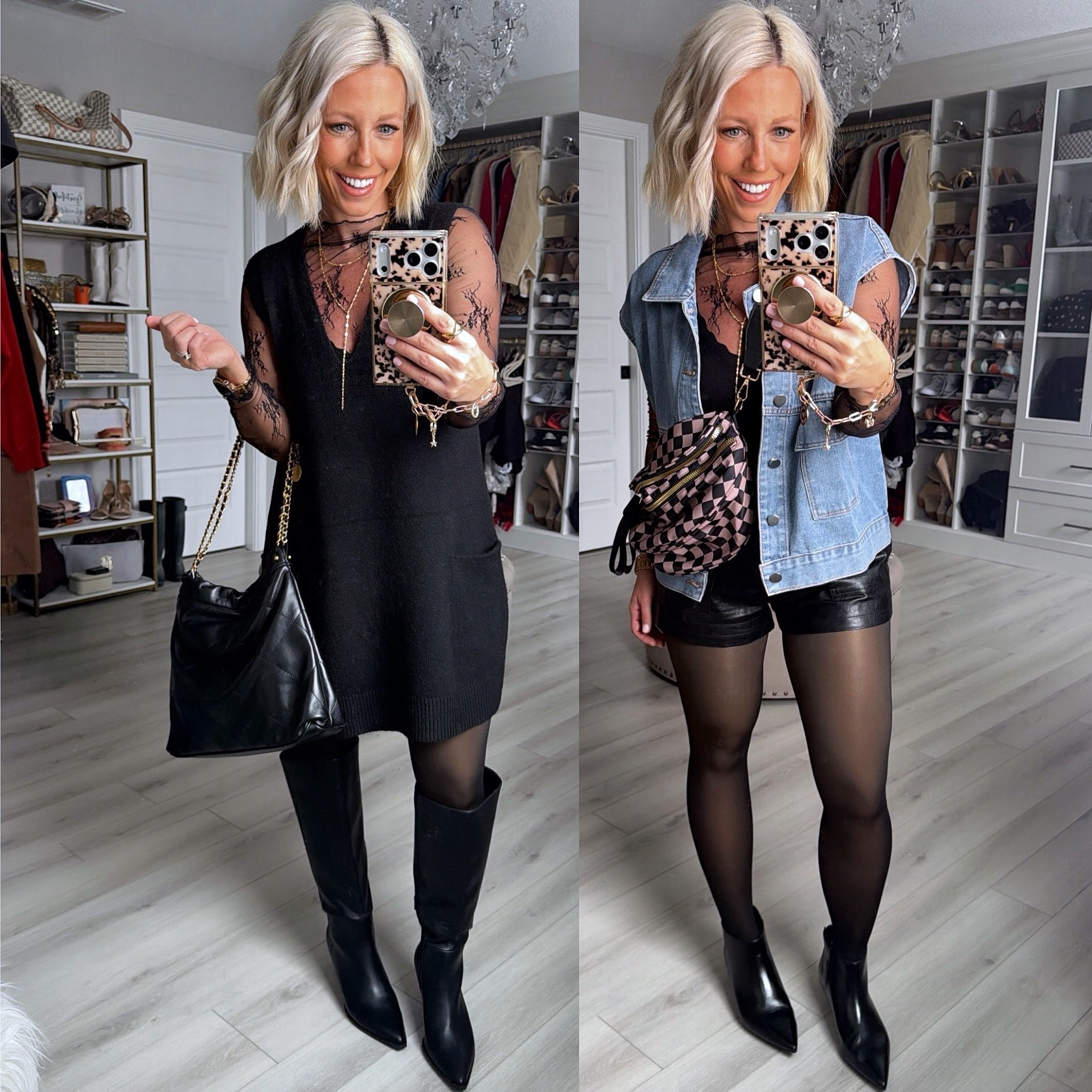 These fleece lined tights are the must have accessory in your winter wardrobe! Perfect for dresses in shorts in the cold temps but also does wonders under any pair of pants to keep you warm!!!
⬇️⬇️⬇️
Dress size small (runs big)
Lace top and shorts small
Denim vest medium 


#LTKFindsUnder50 #LTKSeasonal #LTKSaleAlert