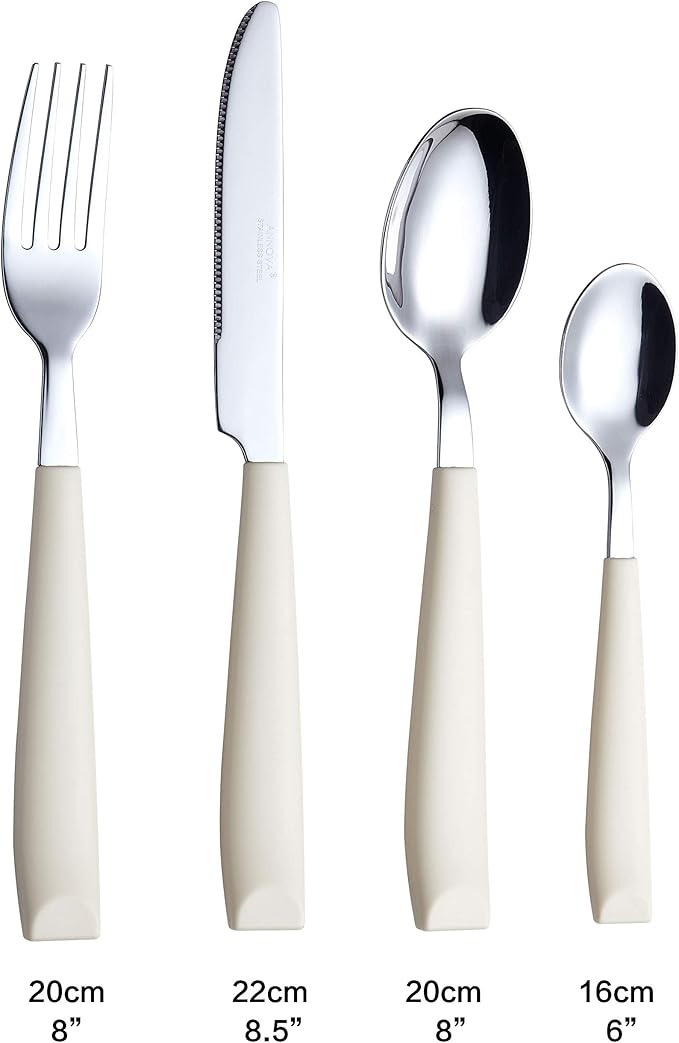 Annova 16PCS Flatware Set Colored - Stainless Steel Silverware/Cuterly Set With Colored Handles C... | Amazon (US)