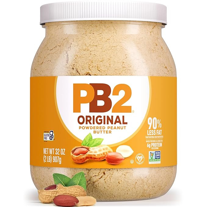 PB2 Original Powdered Peanut Butter - [32 Ounce Jar] 6g of Protein, 90% Less Fat, Certified Glute... | Amazon (US)