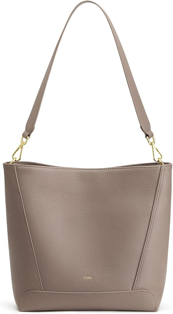 Kattee Leather Purses and Handbags, Medium Bucket Bags for Women, Top Grain Leather Tote Shoulder... | Amazon (US)