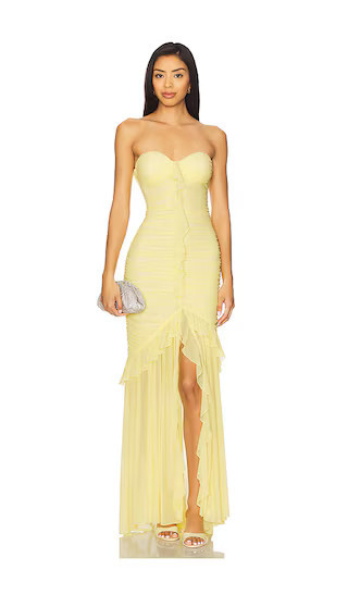 MAJORELLE Giules Gown in Yellow. - size XL | Revolve Clothing (Global)