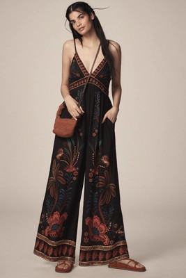 Farm Rio x Anthropologie V-Neck Printed Wide-Leg Jumpsuit | Anthropologie (US)