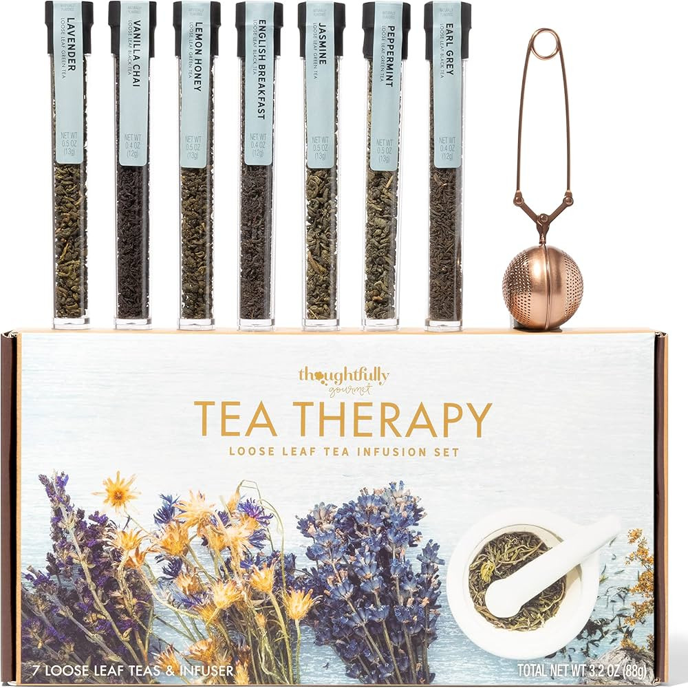 Thoughtfully Gourmet, Tea Therapy Infusion Gift Set, 7 Unique Flavors and Reusable Copper Ball In... | Amazon (UK)