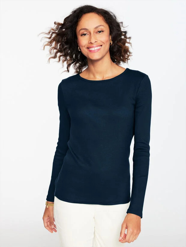 Ribbed Crewneck Tee | Talbots