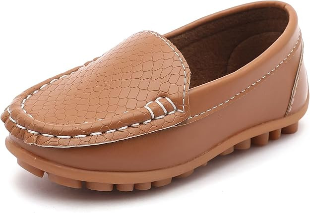 LONSOEN Toddler Little Kid Boys Girls Soft Slip On Loafers Dress Flat Shoes | Amazon (US)