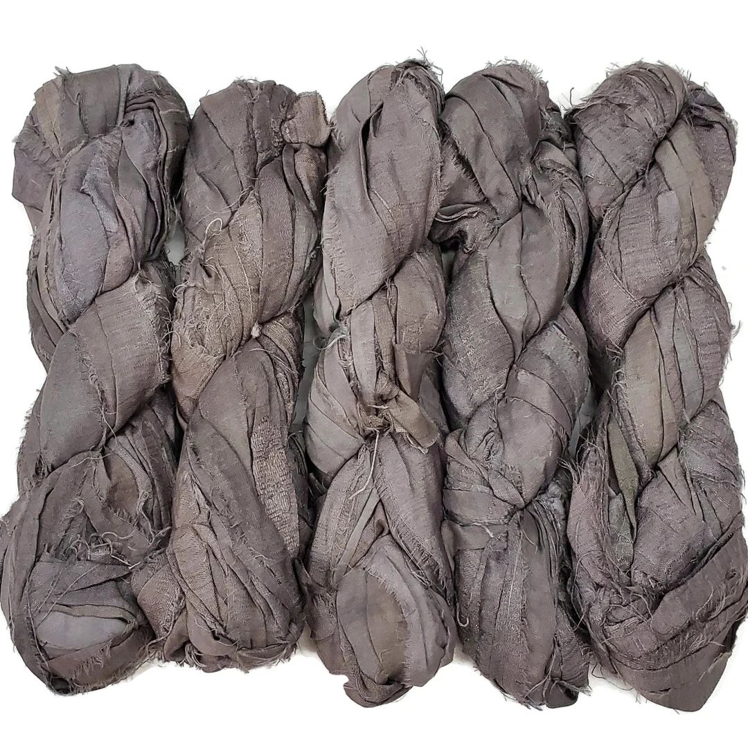 50g Premium Sari Silk Ribbon Color: Pewter Gray - Etsy | Etsy (US)