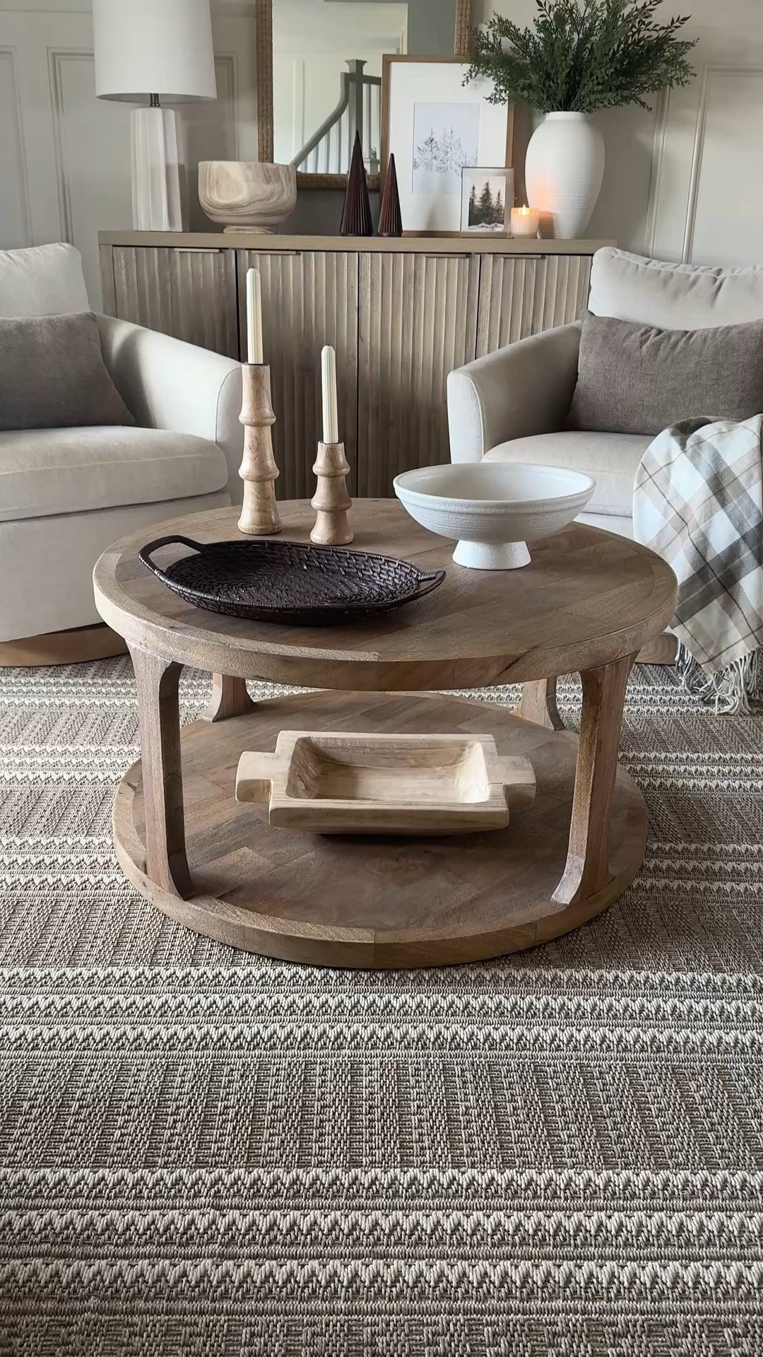 Round coffee table back in stock! Linked everything I could, this is Christmas decor from last year.

Round coffee table, coffee table, living room, sideboard, table lamp, vase, home decor, holiday decor 

#LTKSeasonal #LTKHoliday #LTKHome