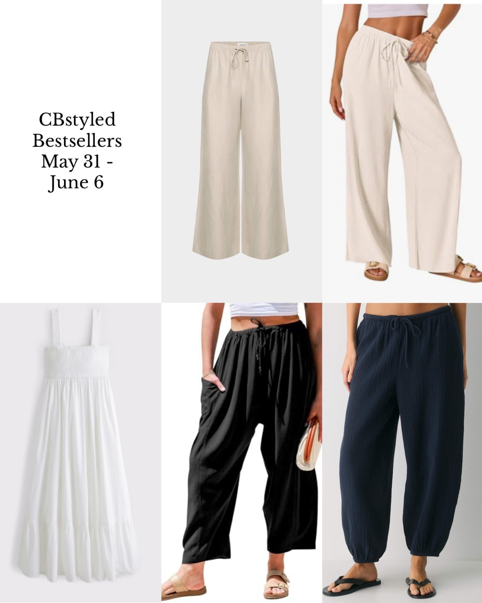 Bestsellers May 31-June 6! I’m 5’ 7”, size 4ish: 
1. Linen blend pants: on sale! elastic and drawstring waist, 11 colors, I’m 5’ 7” wearing S tall)
2. Amazon dupe for # 1, I sized up to M (was between sizes on their size chart). 10 colors., I got “beige”. NOTE: they shrink but just steam them to restore the length 
3. Convertible dress: wear with straps, without straps or as a skirt! 25% off! Fits tts, lots of color options
4. Linen blend pants: roomy lightweight pants with elastic waist. Lots of color options. Fit big, I got my usual size. 
5. Cotton pants: On sale! Lightweight and soft 100% cotton. Fit tts/big, I got XS. Only white and pink left

#LTKootd #LTKSeasonal #LTKTravel