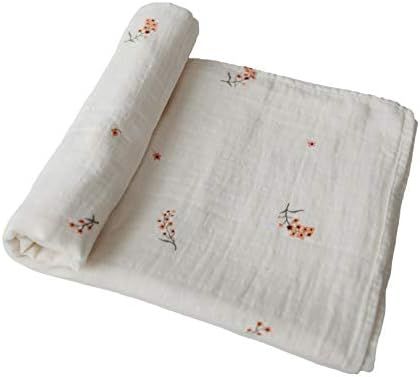 mushie Muslin Baby Swaddle Blanket | 100% Organic Cotton (Flowers) | Amazon (US)