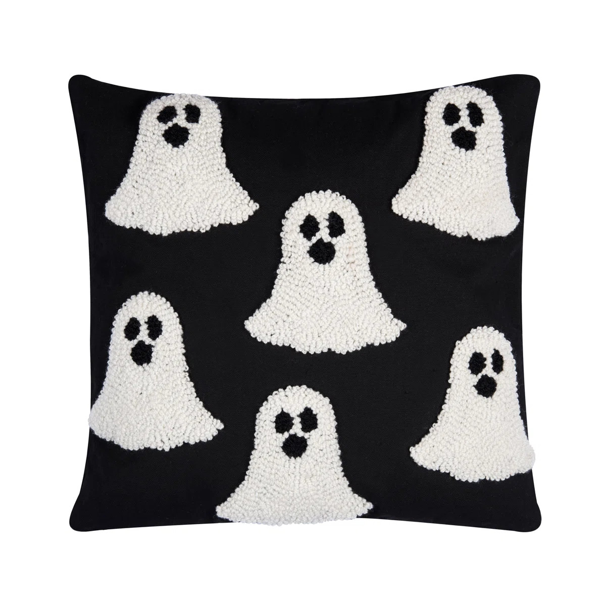 18" x 18" Ghost Halloween Hooked Throw Pillow | Wayfair North America