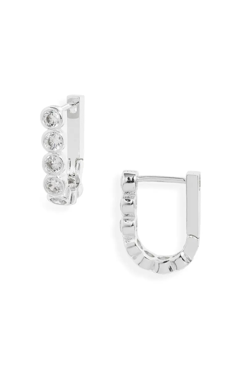 Cubic Zirconia Carabiner Hoop Earrings | Nordstrom