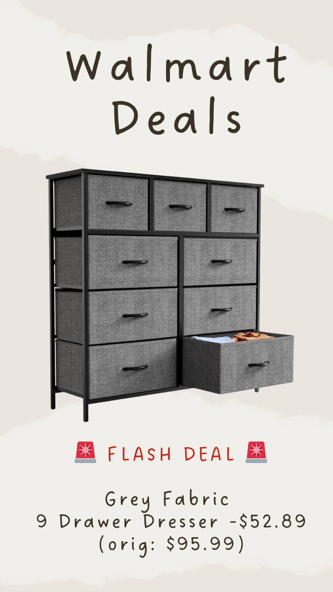 9 Drawer Fabric Dresser on Flash Sale for only $52.89! Sale alert!! 

#LTKHome #LTKFindsUnder100 #LTKSaleAlert