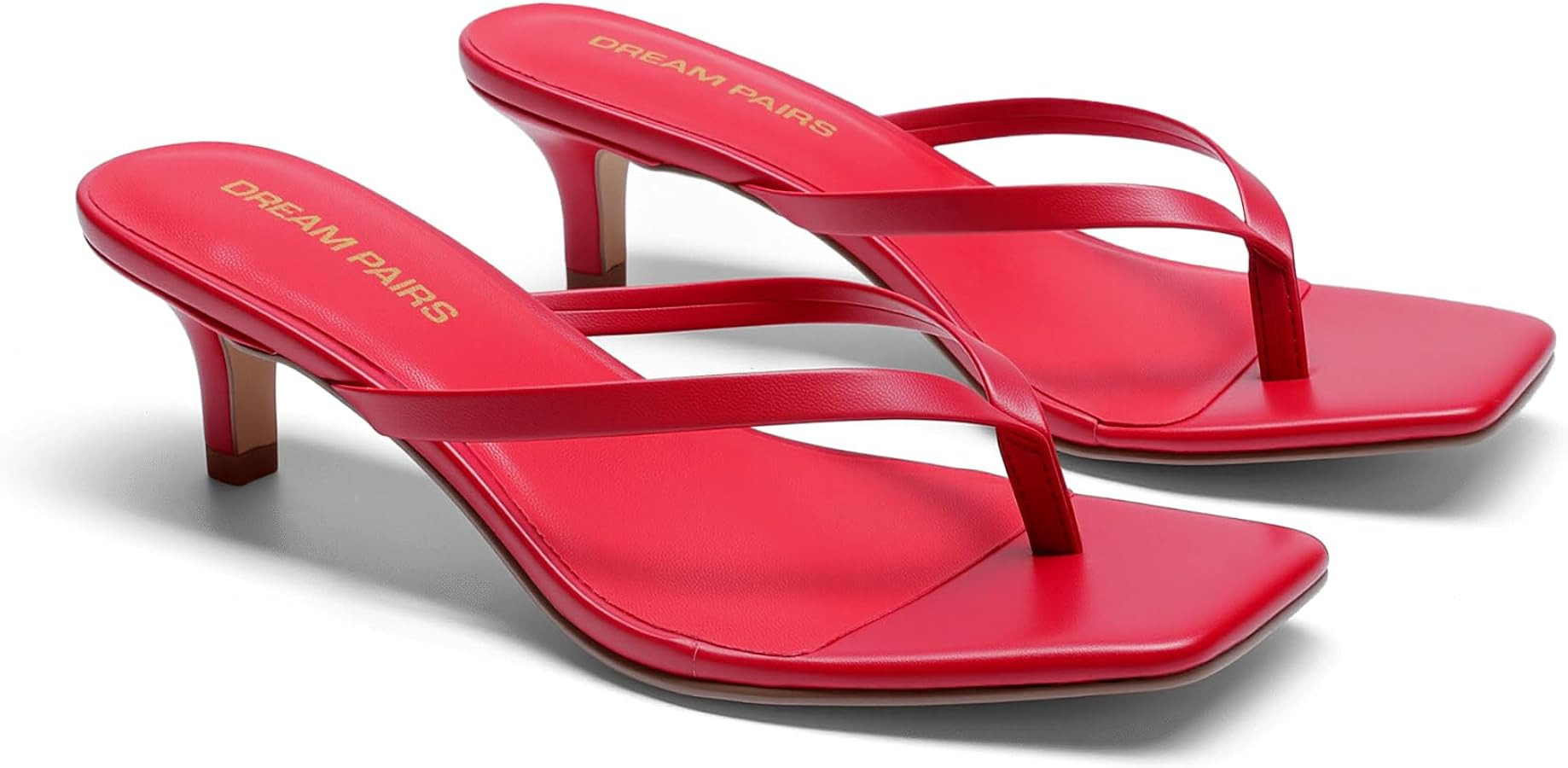 DREAM PAIRS Women's Flip Flop Kitten Heel Sandal | Amazon (US)