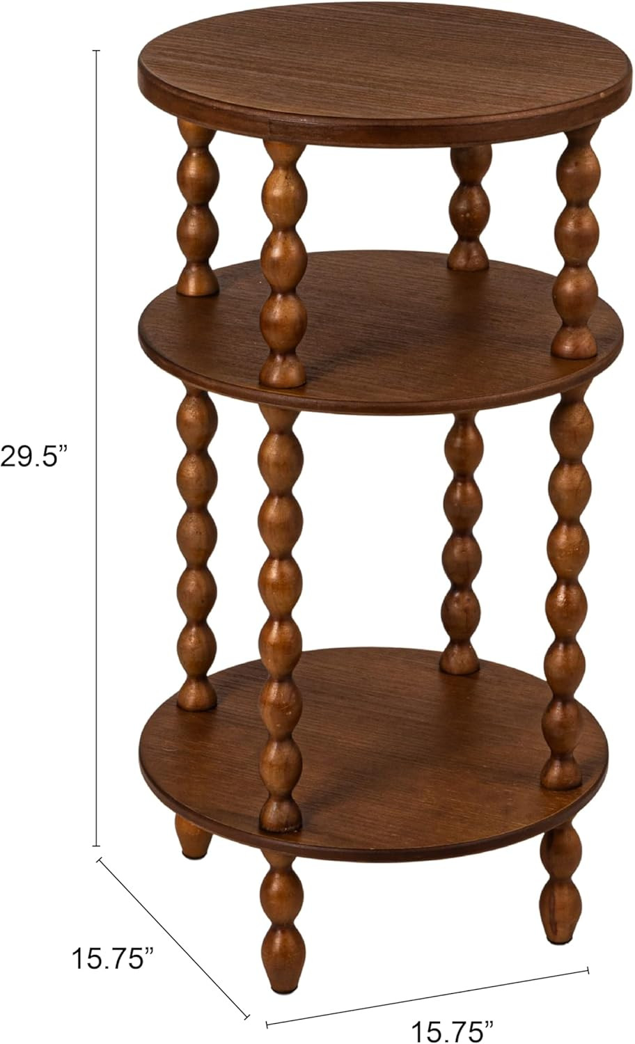Creative Co-Op Bobbin Leg Round Wood Accent Table, Walnut | Amazon (US)