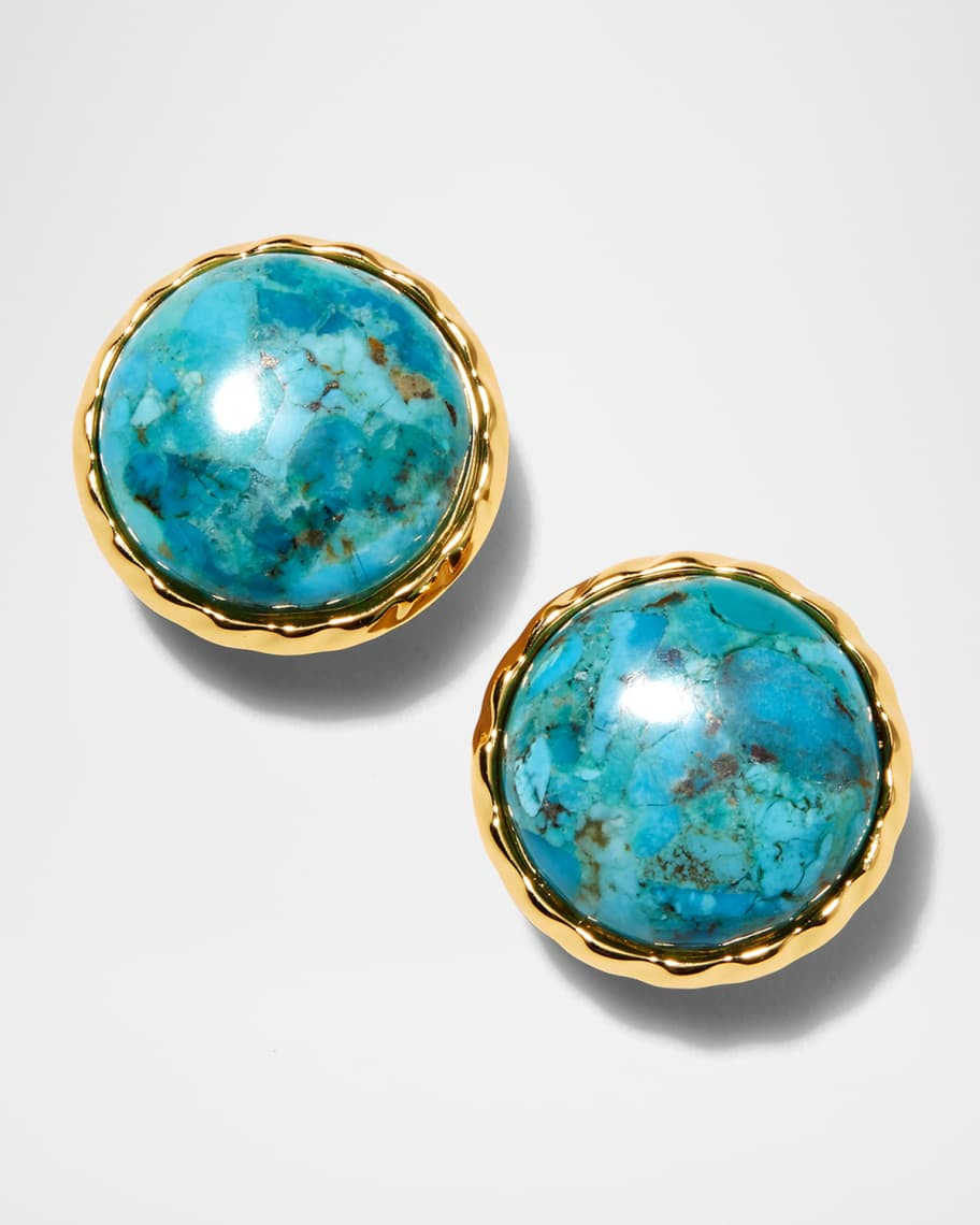 NEST Jewelry Turquoise Bezel Clip Back Earrings | Neiman Marcus