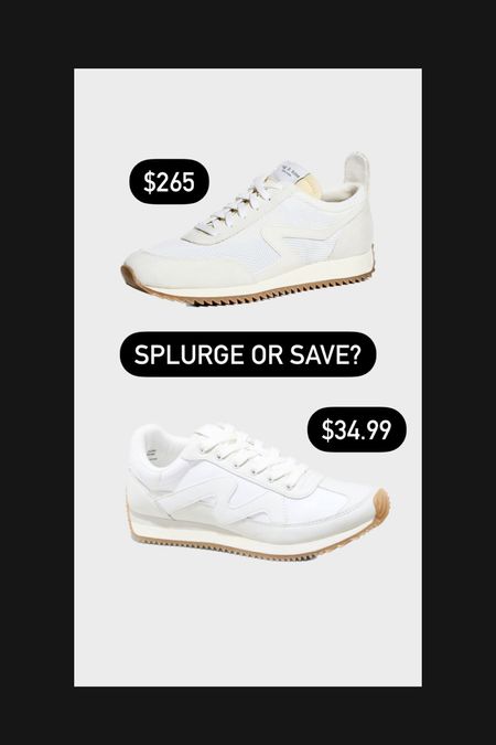 Splurge or save 
Target sneakers
White sneakers 
Rag & bone sneakers 
Shopbop sneakers 
Dupes
Sneakers under $50

#LTKActive #LTKFindsUnder50 #LTKShoeCrush