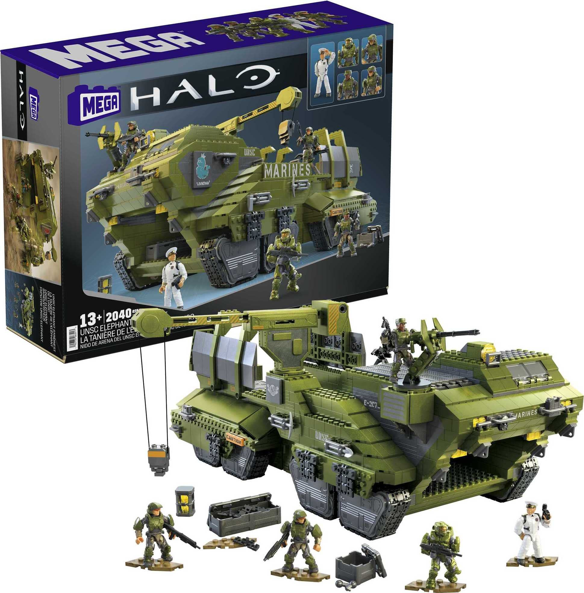 MEGA Halo Infinite Building Toys Set, UNSC Elephant Sandnest Tank with 2041 Pieces, 5 Poseable Ar... | Amazon (US)