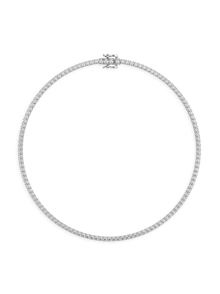 14K White Gold & 16 TCW Lab-Grown Diamond Tennis Necklace | Saks Fifth Avenue