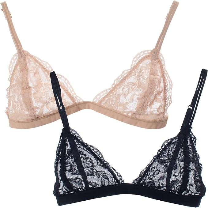 URBAN K Womens Semi Sheer Lace Sexy Bralette | Amazon (US)
