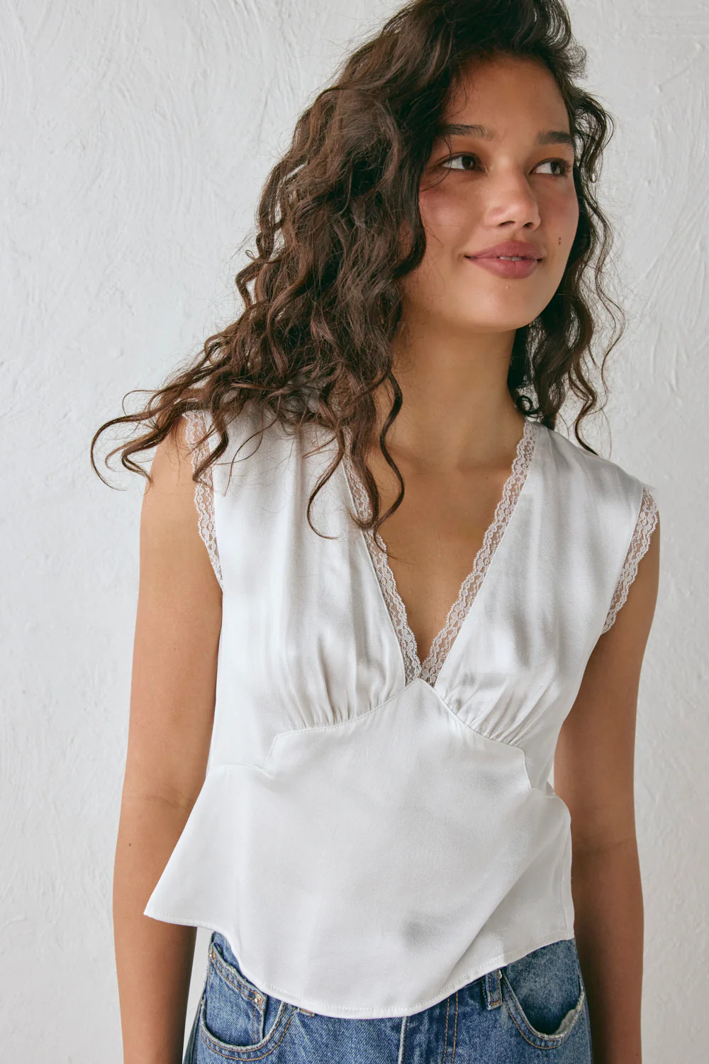 Vintage Lover Tie Back Top White | VRG Grl
