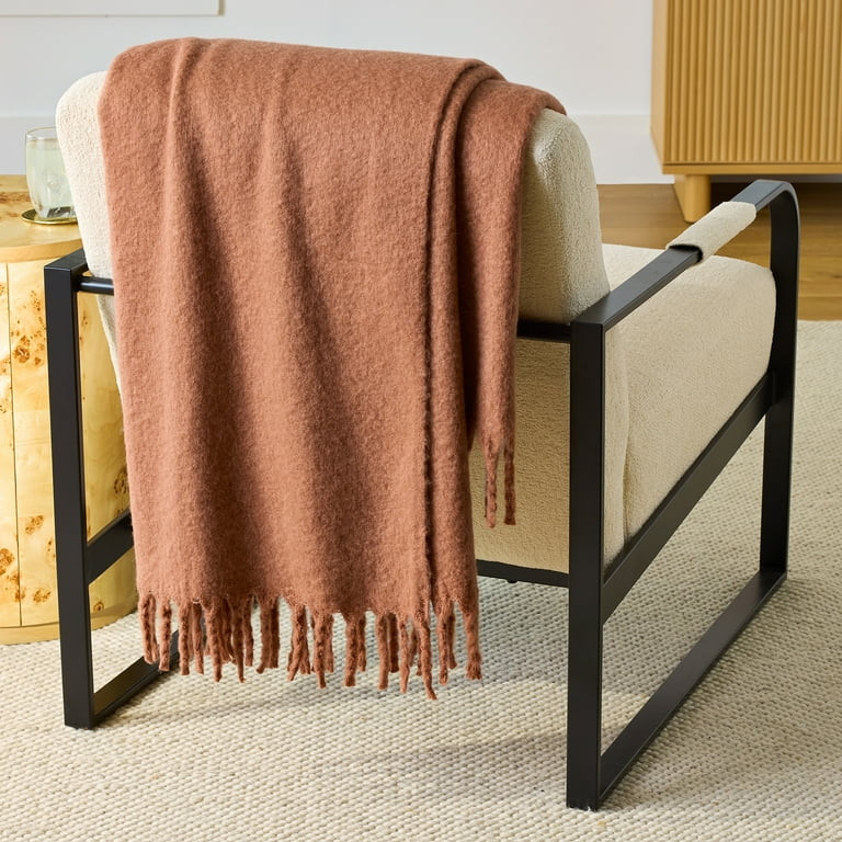 Better Homes & Gardens Faux Mohair Cozy Couch Throw Blanket Terracotta Clay, 50x72" | Walmart (US)