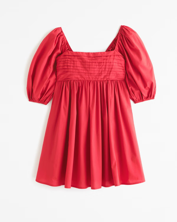 Women's The A&F Emerson Poplin Puff Sleeve Mini Dress | Women's Dresses & Jumpsuits | Abercrombie... | Abercrombie & Fitch (US)