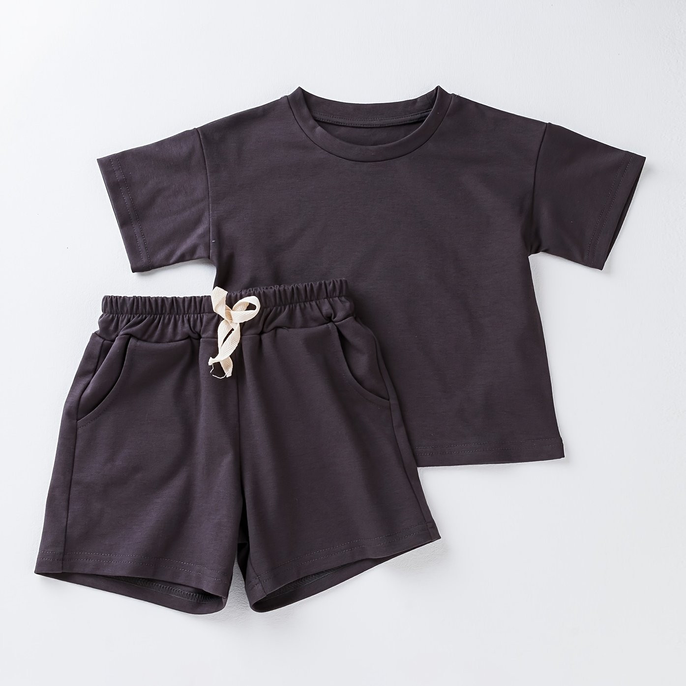 Toddler Boy's Solid Color Short Sleeve Outfit T shirt Shorts - Temu | Temu Affiliate Program