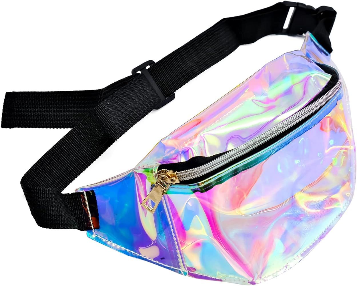Holographic Clear Fanny Pack, Fashion Iridescent Waist Bag, Travel Sport Waist Purse for Running,... | Amazon (US)