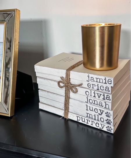 Etsy finds - use code ERICA for 10% off family names book stack 

10% off with code ERICA // new baby decor // home decor // initially obsessed // family name book stack // small shop find 

#LTKfamily #LTKhome #LTKFind