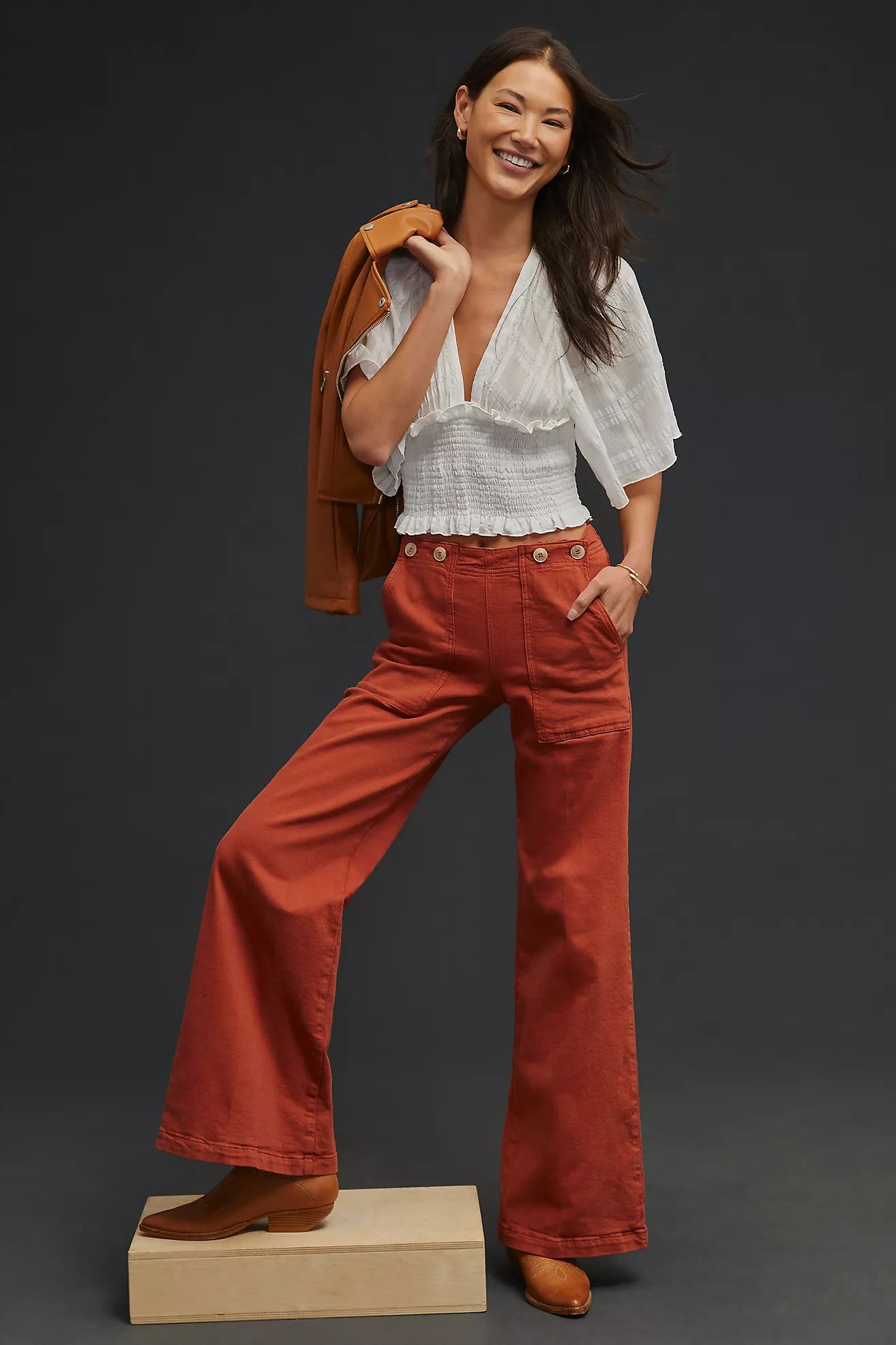 The Kit High-Rise Wide-Leg Utility Trousers | Anthropologie (US)