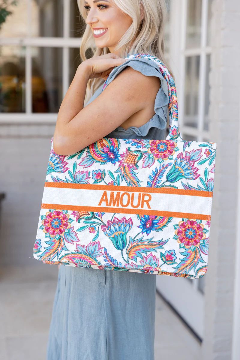 Amour Tropical Tote- Orange | Avara