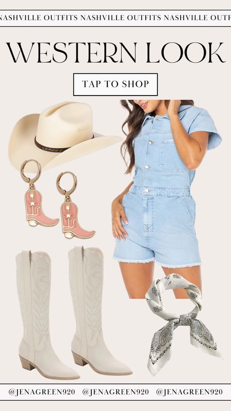 Western Look | Nashville Outfit | Nashville Look | Denim Romper 

#LTKunder100 #LTKunder50 #LTKSeasonal