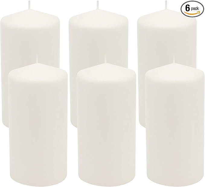 Stonebriar Unscented White Tall Pillar Candles, 65 Hour Burning Candle Pillars, Perfect for Decor... | Amazon (US)