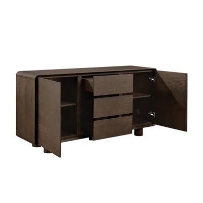 Harrison 63'' Modern Solid Wood Sideboard with 3 Drawers and Adjustable Shelves | Wayfair North America