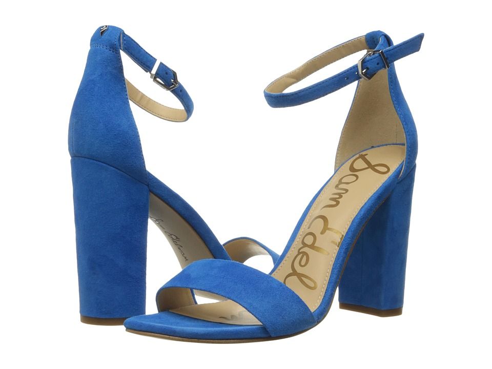 Sam Edelman Yaro Ankle Strap Sandal Heel (Aquarian Blue) Women's Dress Sandals | 6pm