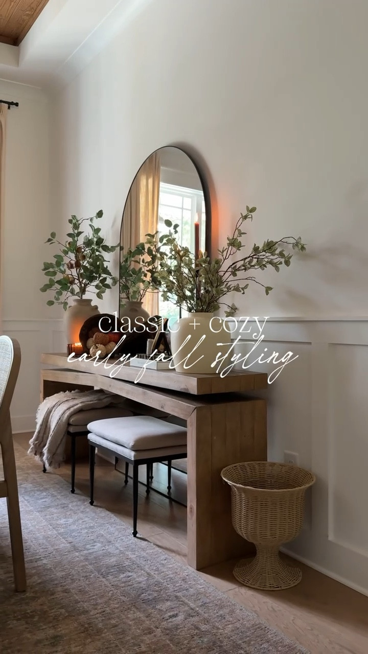 Gave a classic + earthy early fall styling to our console table! Since the leaves here are slowly changing already, I’m enjoying bringing some of that indoors 🥰

#LTKFindsUnder50 #LTKHome #LTKSeasonal