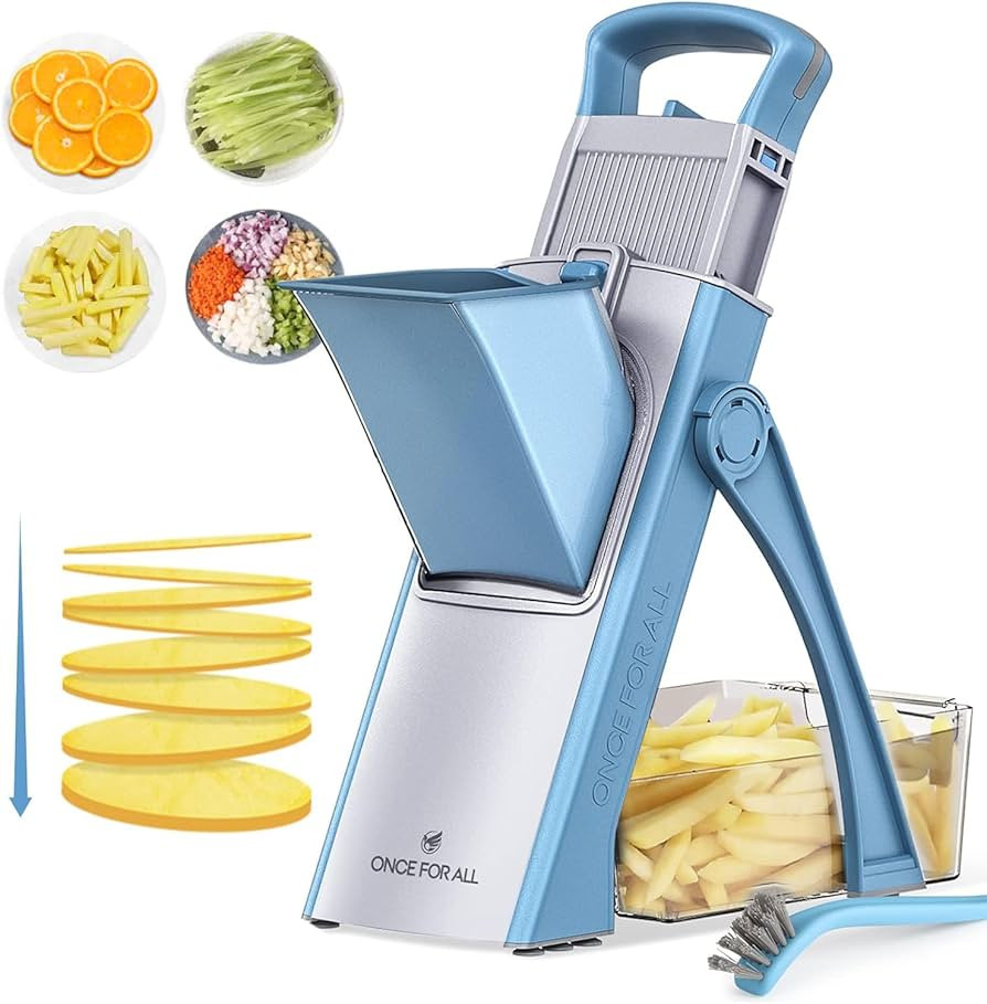 ONCE FOR ALL Upgrade Safe Mandoline Slicer Plus, Biger Size, Adjustable Vegetable Food Chopper Po... | Amazon (US)