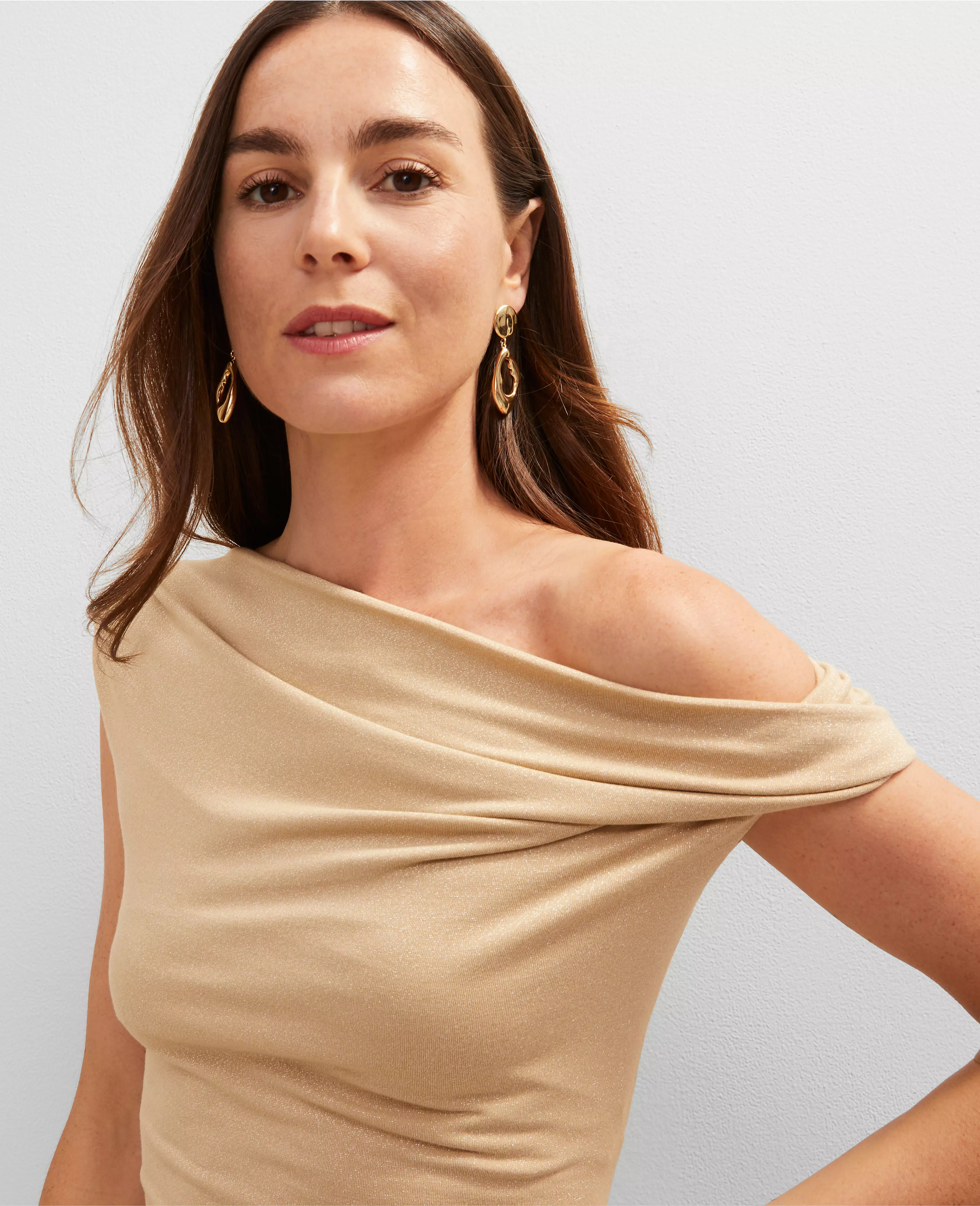 Metallic Asymmetric Top | Ann Taylor