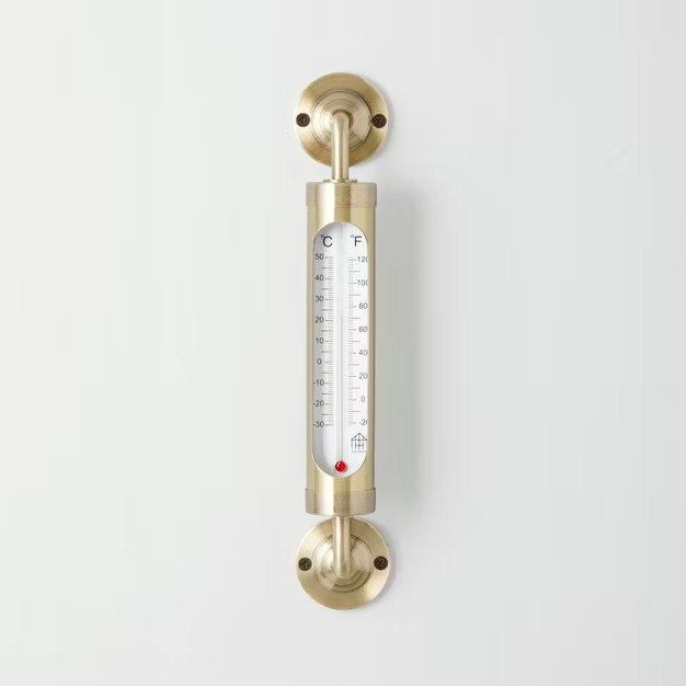 Brass Outdoor Weather Thermometer - Hearth & Hand™ with Magnolia | Target