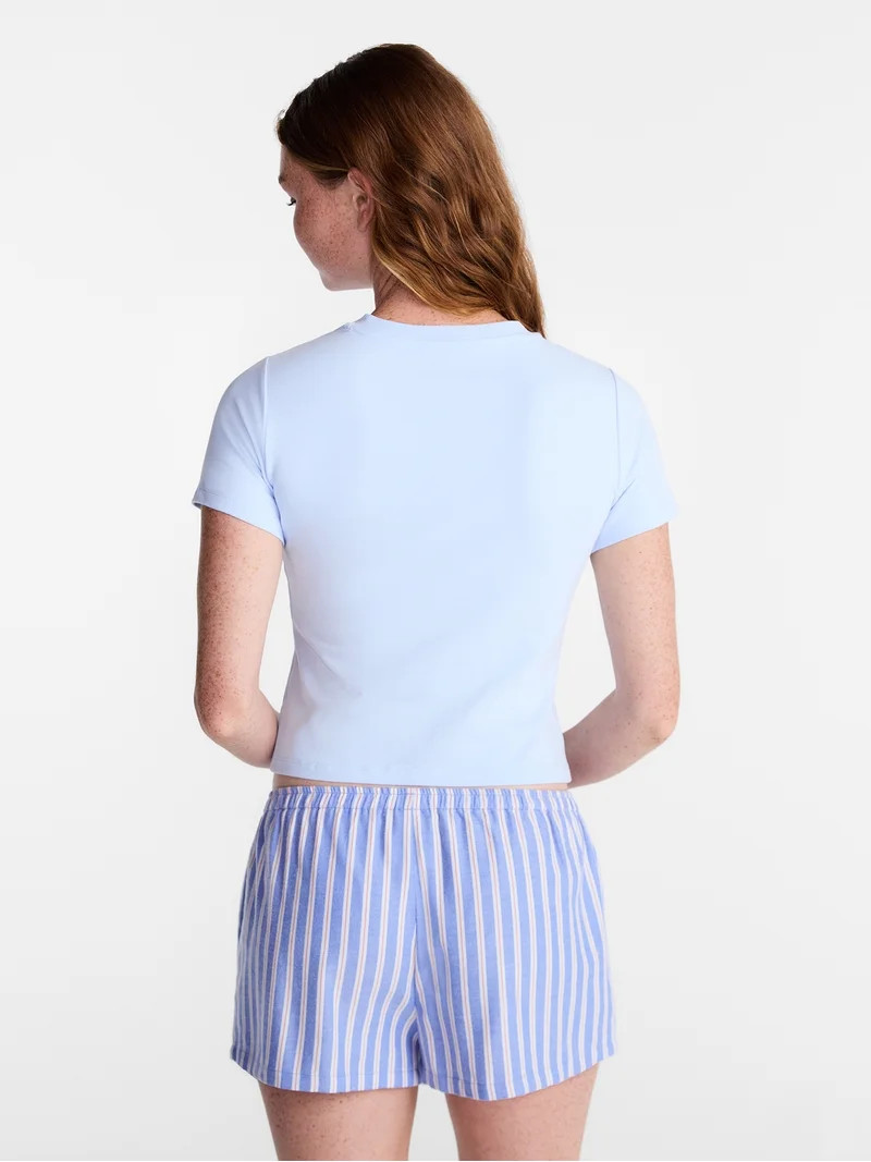 No Boundaries Sleep Tee with Short Sleeves, Women's XS-XXL | Walmart (US)
