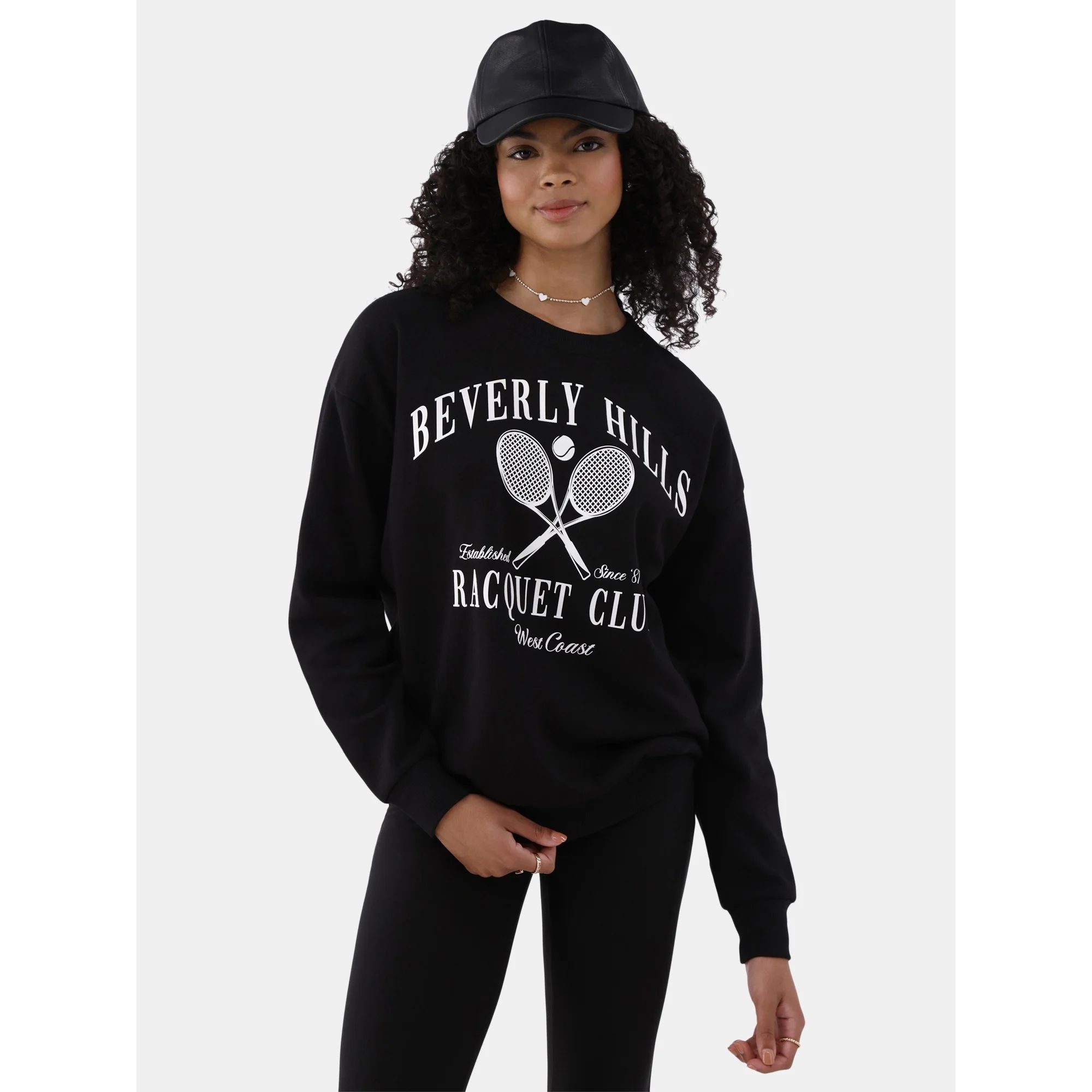 No Boundaries Washed Crewneck Sweatshirt, Women’s and Women’s Plus - Walmart.com | Walmart (US)