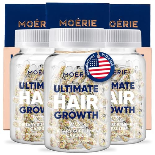 Moerie Hair Growth Supplement for Women & Men - Hair Skin and Nails Vitamins With Biotin, Q10 & Minerals - For Thicker, Fuller Hair & Hair Loss Treatment - Advanced Beadlet Delivery System - 180 Pills | Amazon (US)