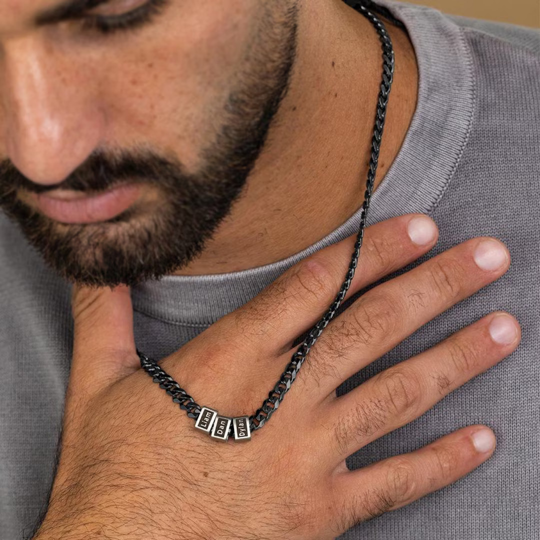 Personalized Father Necklace, Custom Family Jewelry, Father’s Day Gift, Kids’ Name Necklace,d... | Etsy (US)