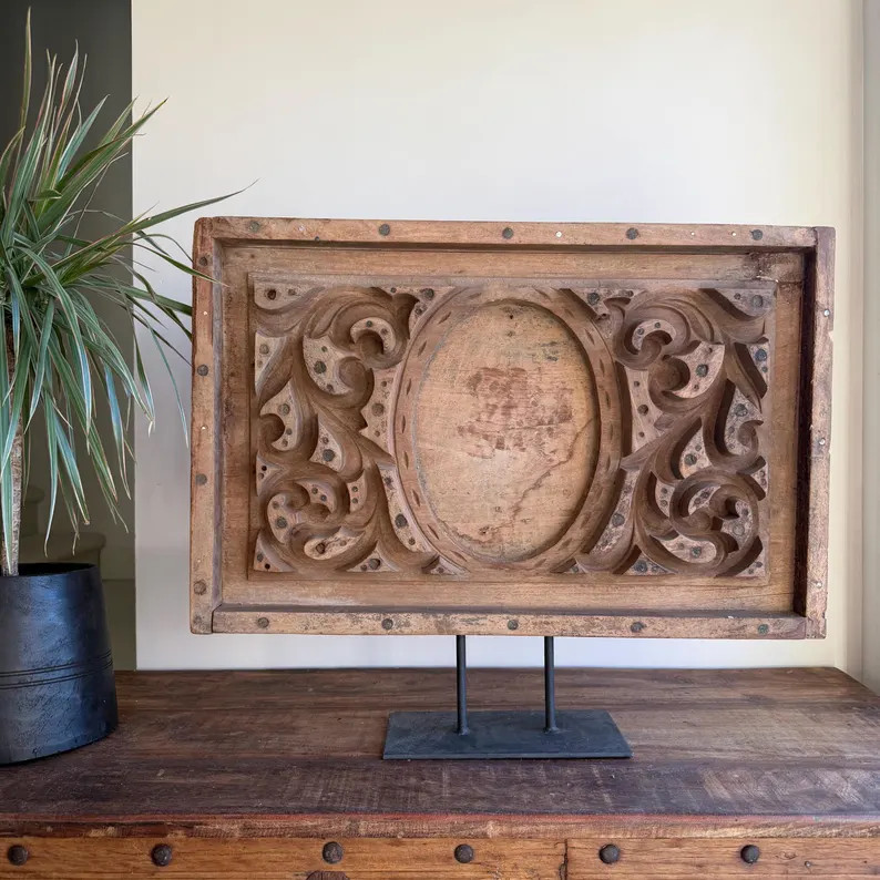 Antique Cement Mold 26" (Optional Stand) | Vintage Wooden Concrete Mold | Rustic Wall Decor | Etsy (Global)