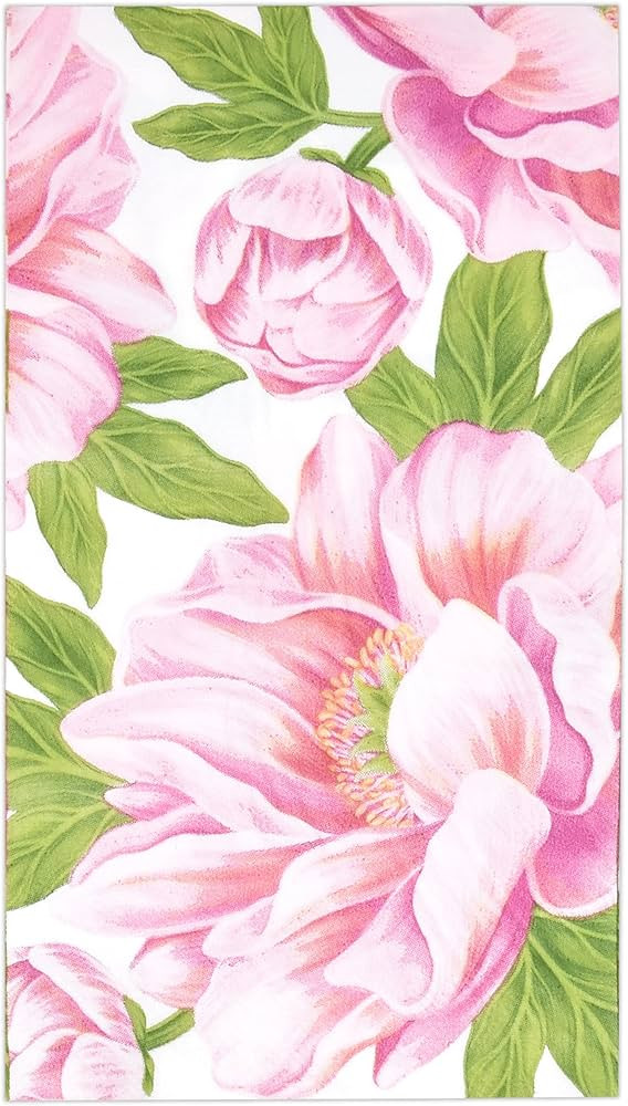 100 Floral Pink Peony Flower Guest Napkins 3 Ply Disposable Paper Spring Peonies Flowers Blossom ... | Amazon (US)