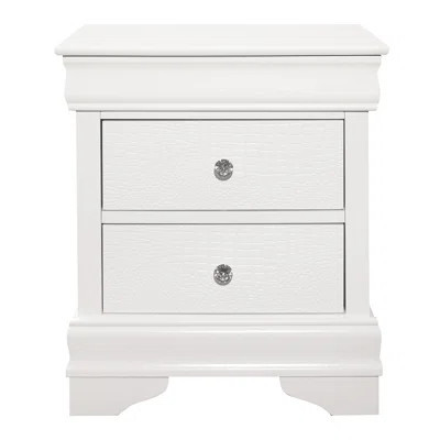 White 3 Nightstand With Faux Alligator Textural Bedroom | Wayfair North America
