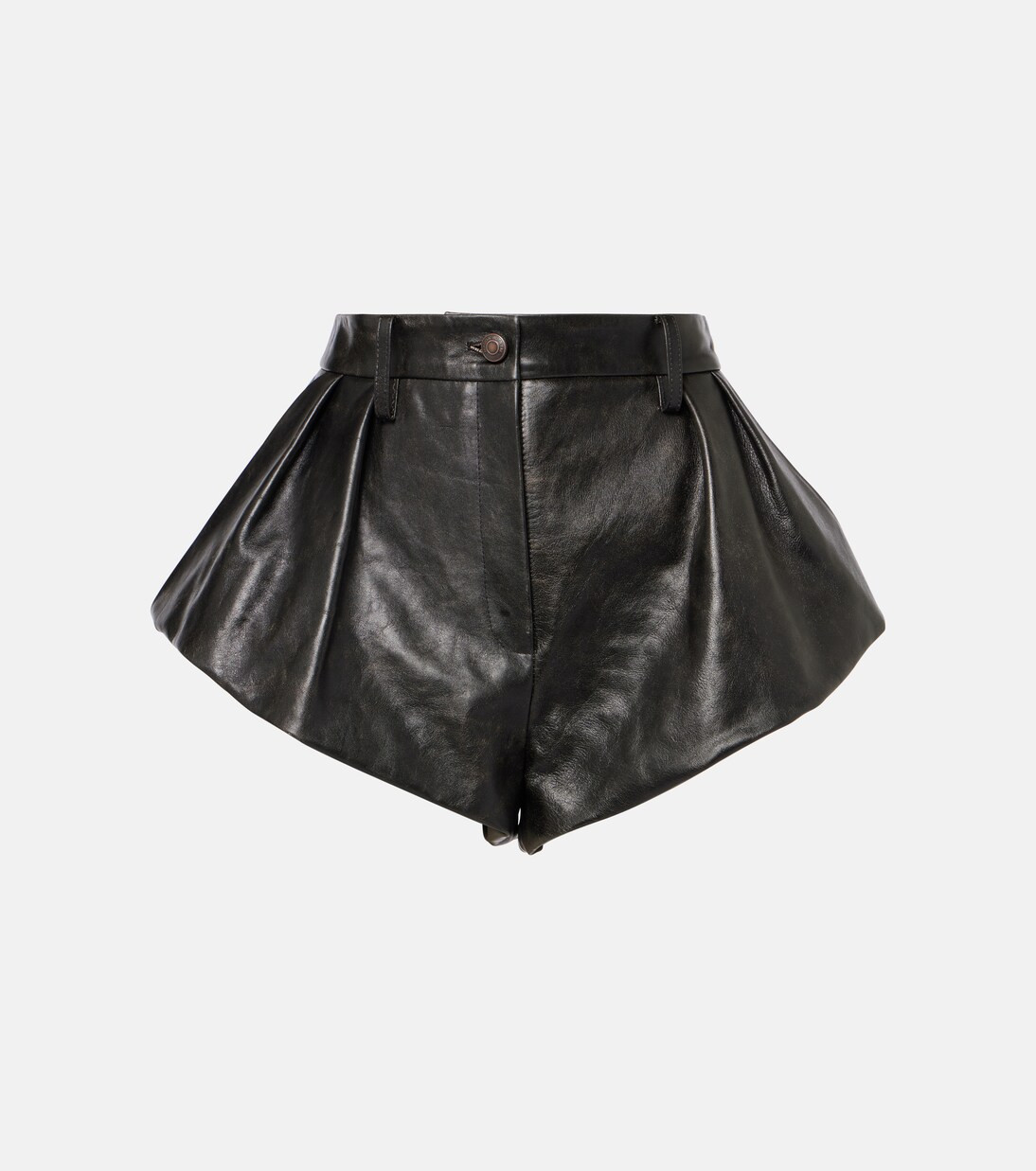 Pleated flared leather shorts | Mytheresa (US/CA)