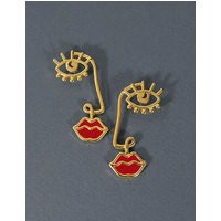 Picasso Face Earrings, Eye Lips Earring, Abstract Drop Dangle Post Earring | Etsy (US)