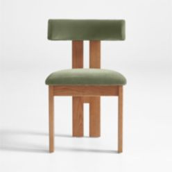 Ceremonie Green Mohair Dining Chair by Athena Calderone | Crate & Barrel